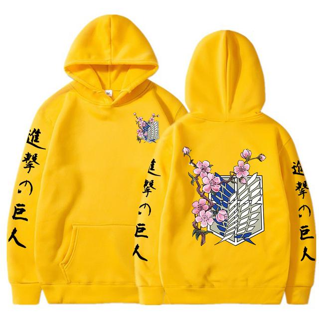 Japanese Anime Graphic Hoodies Men Attack On Titan Pullover Sweatshirt Unisex