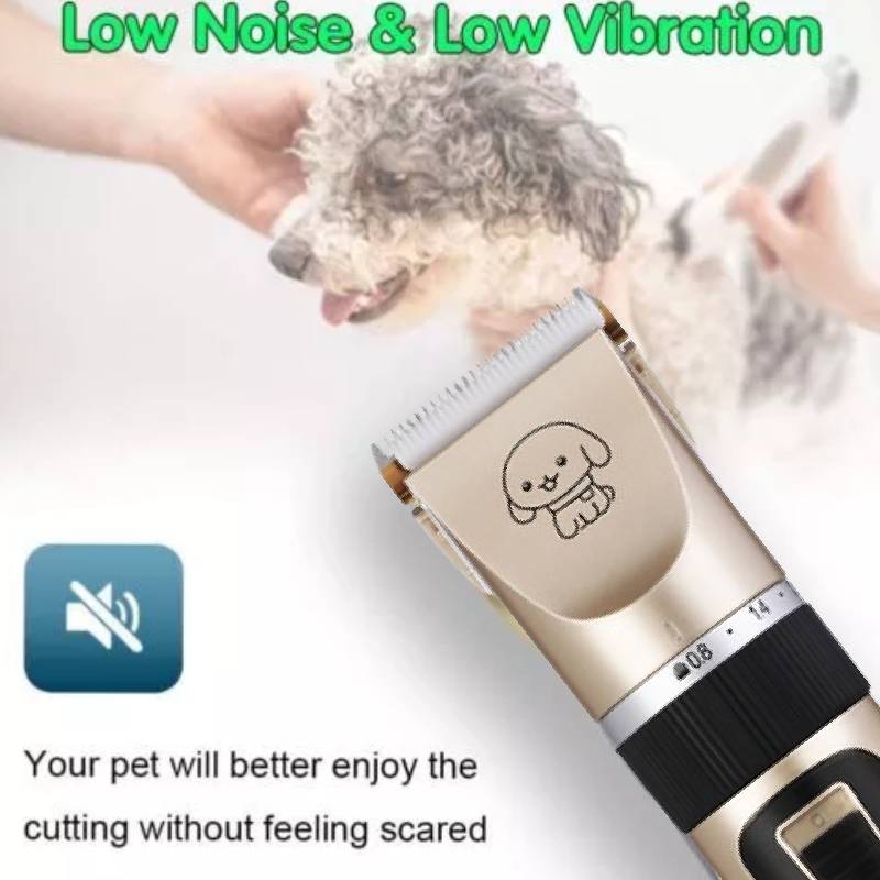 Cordless Pet Electric Dog Cats Grooming Clippers Low Noise Shaver Kit Trimmer