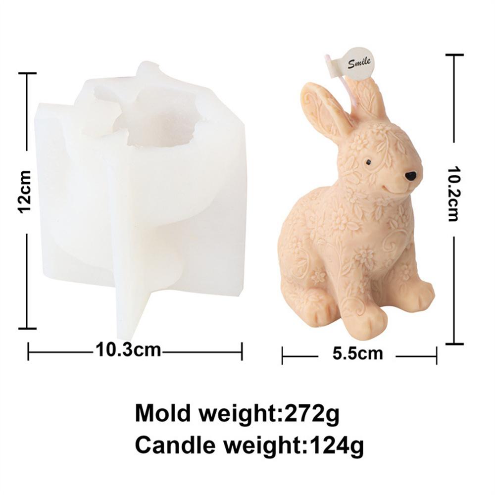 3D Multi-style Cute Rabbit Silicone Candle Mold DIY Easter Animal Aromatherapy Plaster Soap Resin Mould  Crafts Casting Tool