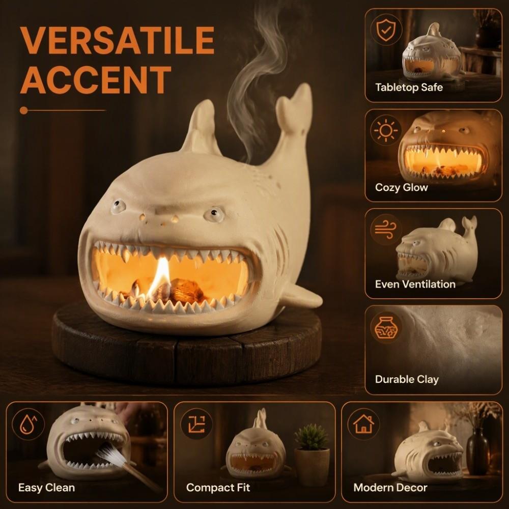 Scalding-Proof Shark Incense Holder Cartoon Shark Decor Creative Incense Box  Living Room