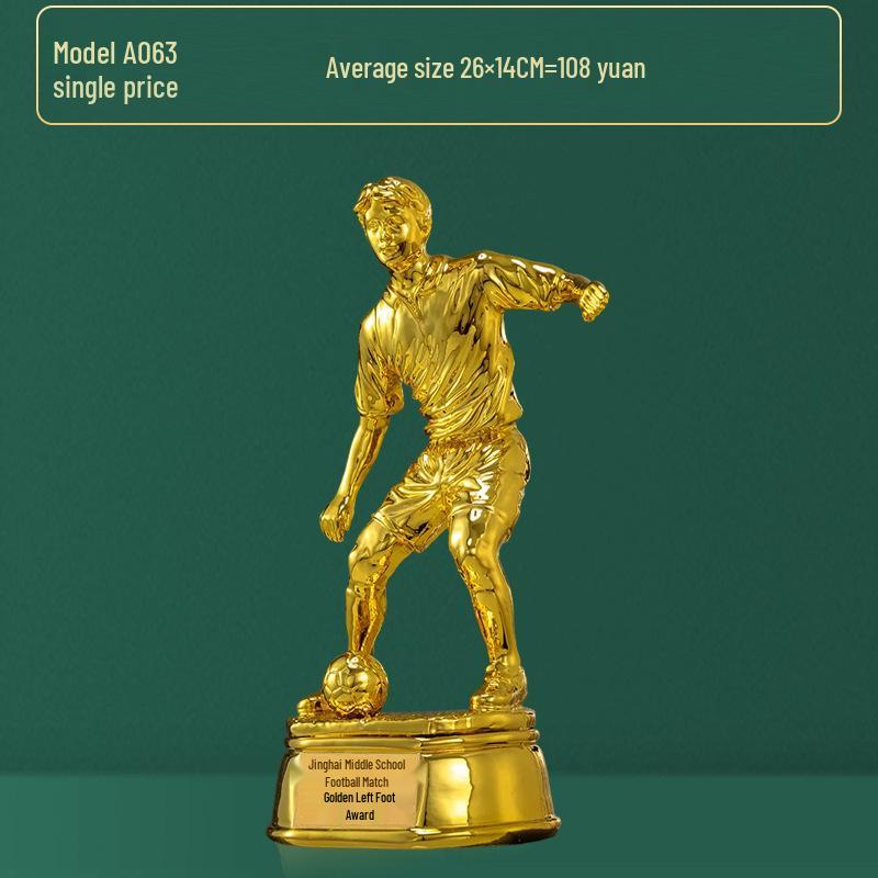 Custom Crystal Football Trophy - 2025 Golden Boot Top Scorer Award (Extra Large)