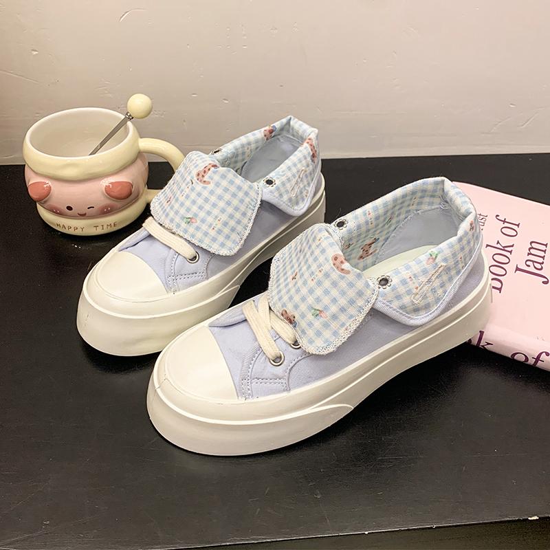 

Модная американская оригинальная цветочная летняя дышащая парусиновая обувь женская 2025 новая тонкая повседневная обувь 40