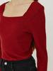 Leusejiem Square Neck Ribbed Long Sleeve Knit - 4 Colors
