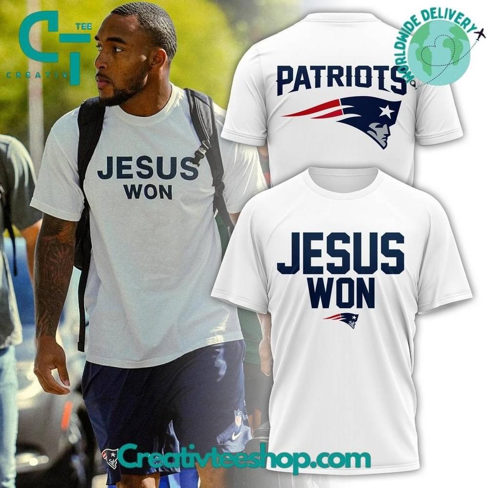NE Patriot Jesus Won T-Shirt Unisex Fan Gift S-5XL Unisex T-Shirt M