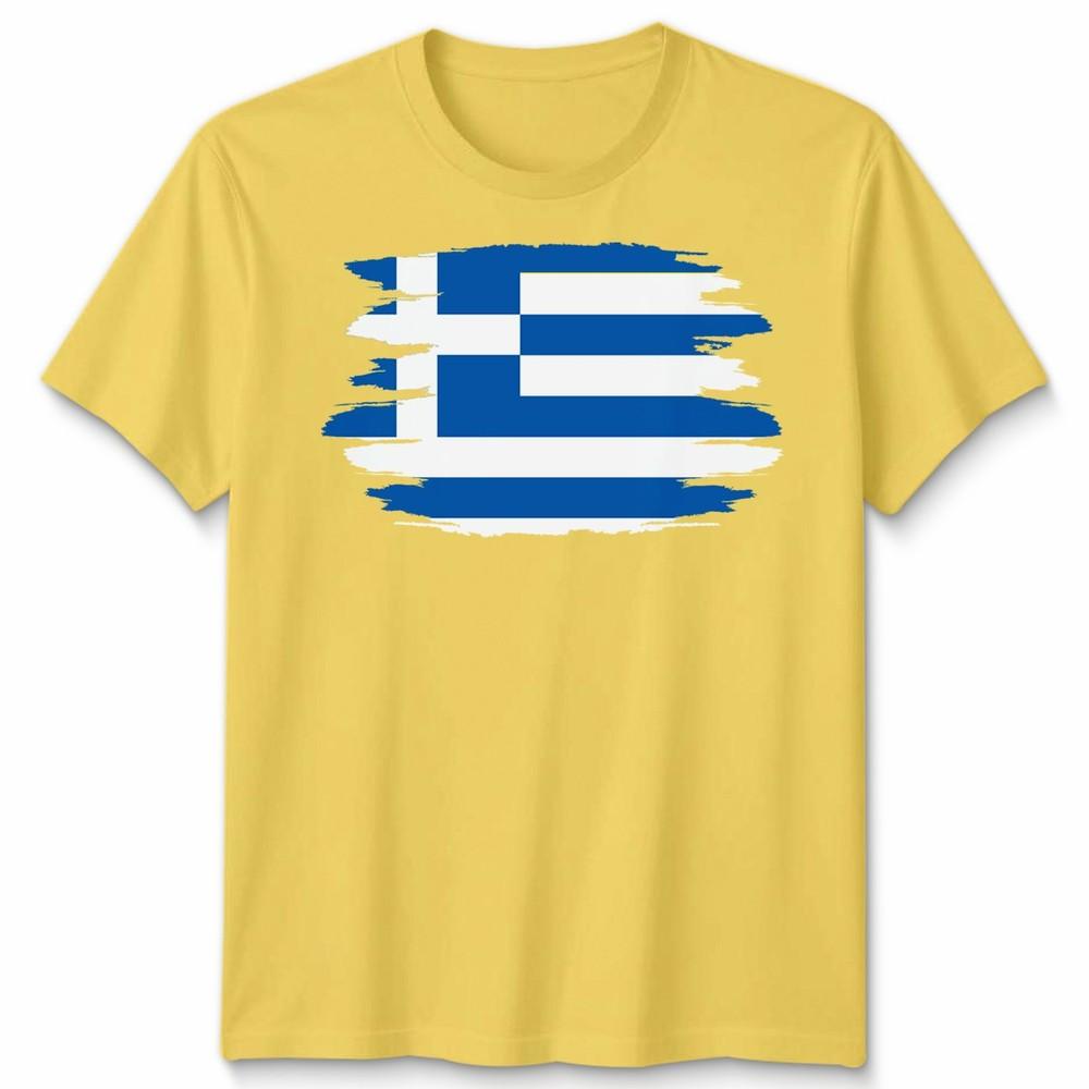 Gescheurde Griekse Vlag Unisex T-shirt Griekse Trots Verweerd Ontwerp Grafische Tee
