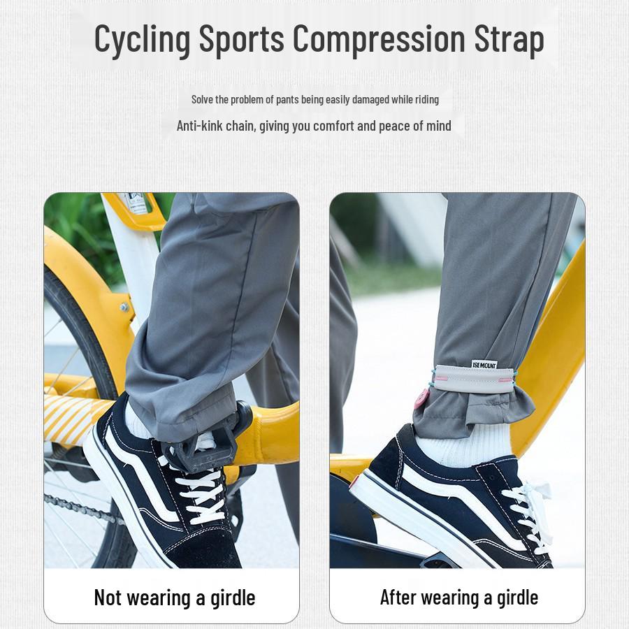 Reflective Cycling Leg Straps with Elastic Rope for Night Running and Portable Storage.