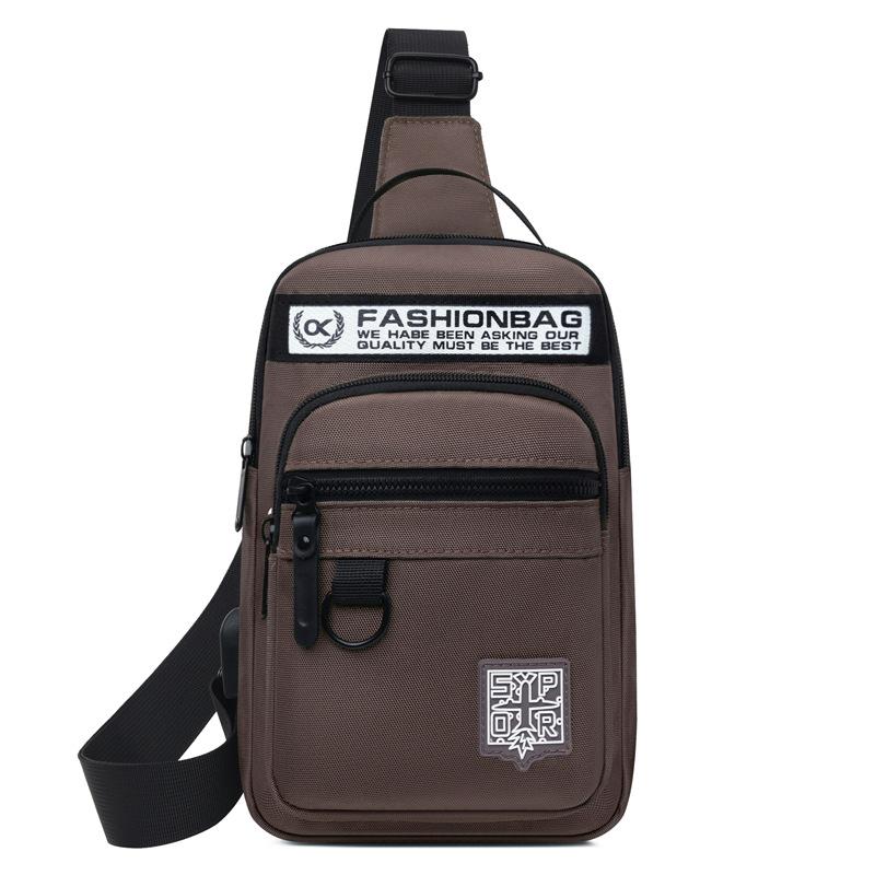 Breast Bag Men's New Lightweight and Trendy Oxford Cloth Shoulder Backpack Outdoor Sports and Leisure Fashion High-end Messenger Bag