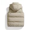 Hooded Vest Men Casual Waistcoat Sleeveless Padded Jacket Couples Detachable Hat  Zipper Pockets Down Jackets Men Outwear