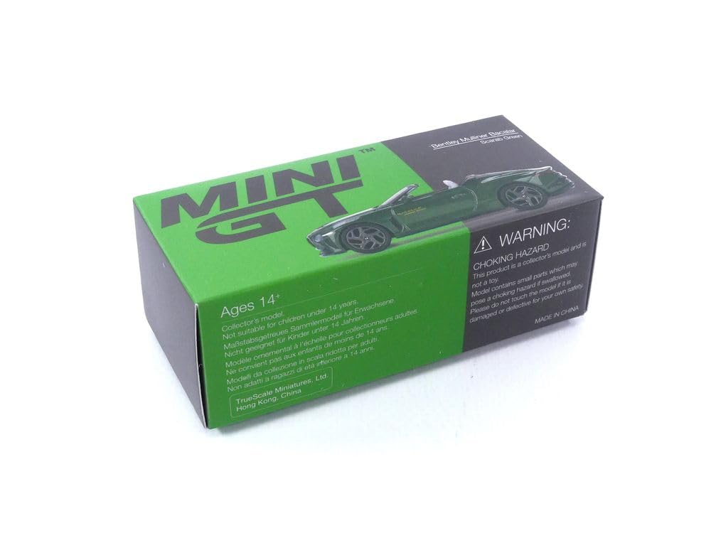 TrueScale Miniatures MINI GT Bentley Mulliner Bacalar Scarab Green Finished Product 1/64 (Left-Hand Drive)