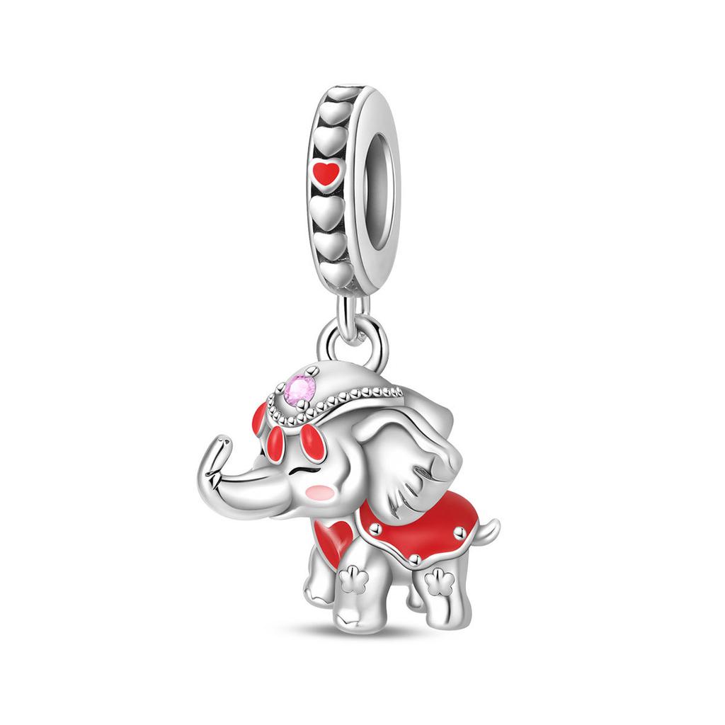 2026 Glamour Pendant Animal Baby Elephant Cat Swan Beaded DIY Jewelry Bracelet Accessories 925 Silver