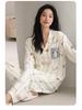 Conjunto de Cardigan de Pijama de Algodão de Manga Longa Plus Size para Mulheres Outono/Inverno 2025