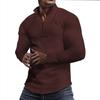 Men's Spring and Autumn Small Checkered Sweatshirt Stand Collar Half Zipper Long Sleeve Jacquard Men's Top Trendy and Versatile
