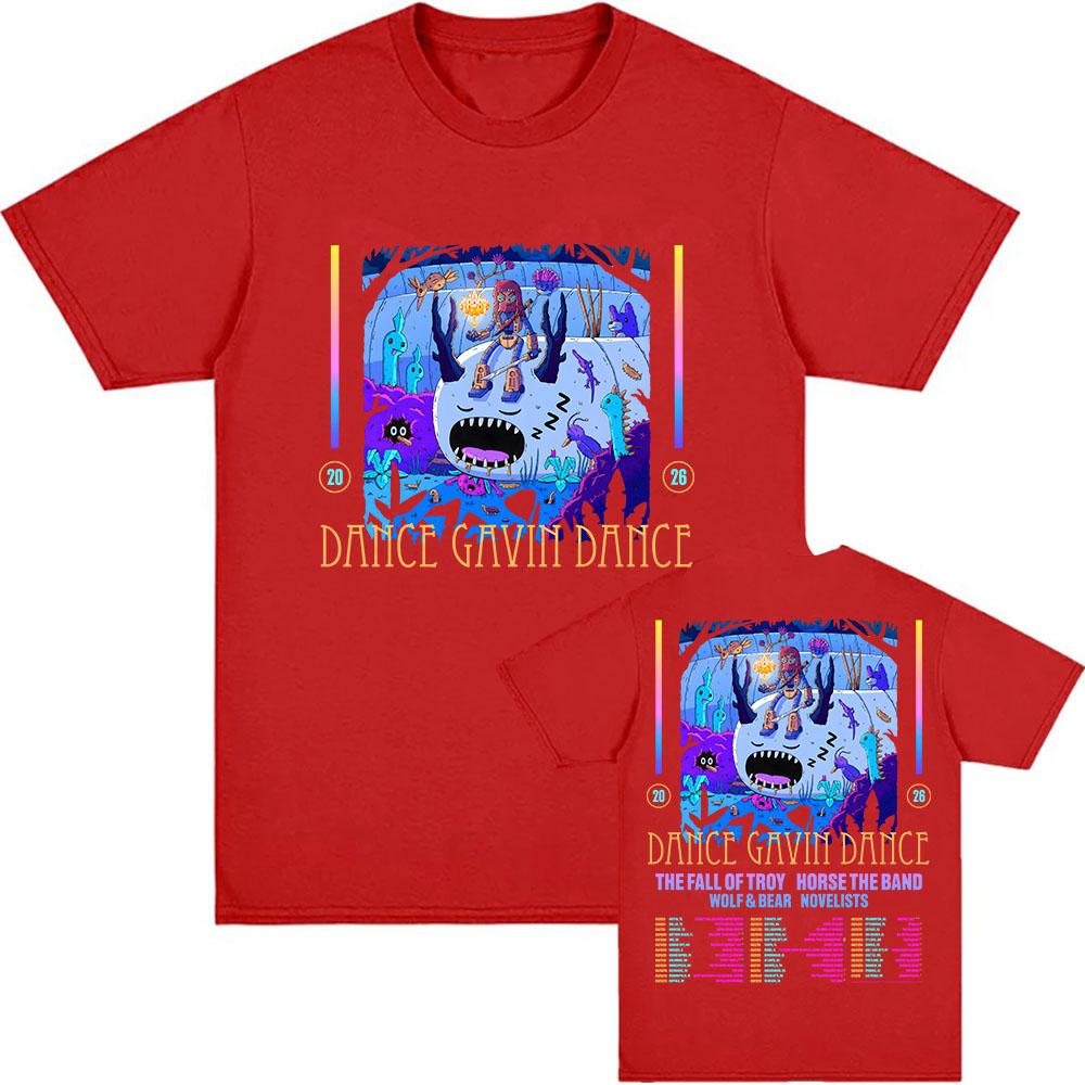 DANCE GAVIN DANCE Tour 2026 Tshirt Summer Short Sleeve Cotton Male Tshirts Unisex Streetwear Band Fashion Graphic Merch Unisex Tee S