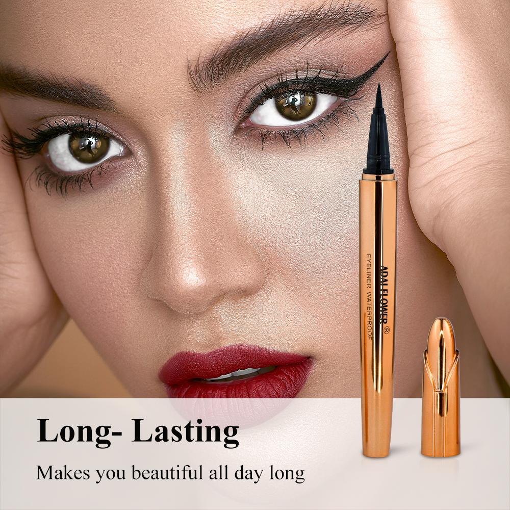 Waterproof Liquid Eyeliner Smudge-Proof & Transfer-Resistant Long-Lasting Appearance Gold Eyeliner Black