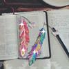 DIY Feather Bookmark Set with Rhinestones and Pendant - Creative Souvenir