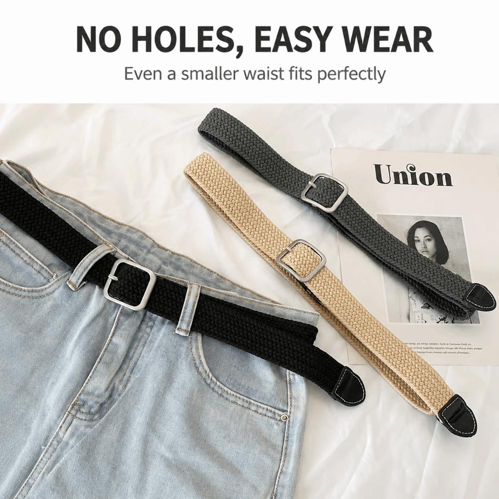 Braideds Woven Stretch Belt Plain Color Elastic Belt Fashion Canvas Belt Men Women