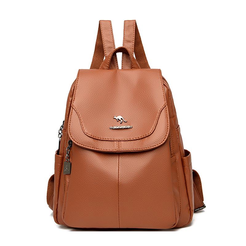 Women's Genuine Leather Anti-Theft Fashion Backpack - Versatile, Multifunctional, and Elegant Design.