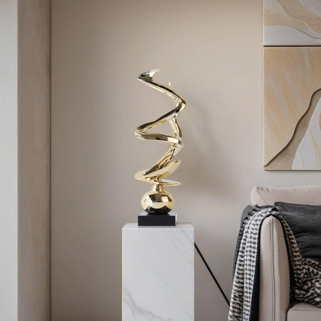 Abstract Resin Sculpture Luxury Look Modern Statue Glossy
