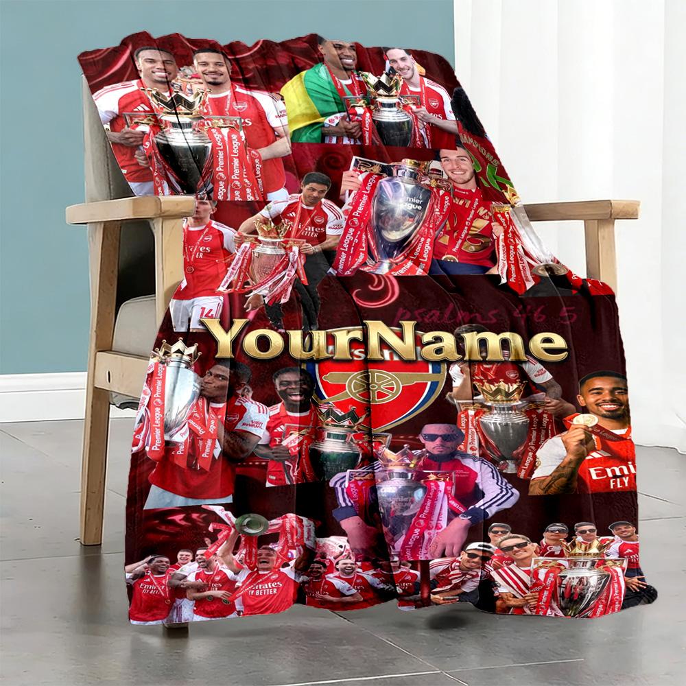 Arsenal Customize Your Name Blanket Throw Personalized Blanket Ultra-Soft for Chair Home Decor Livingroom Living Room Four Seasons Universal
