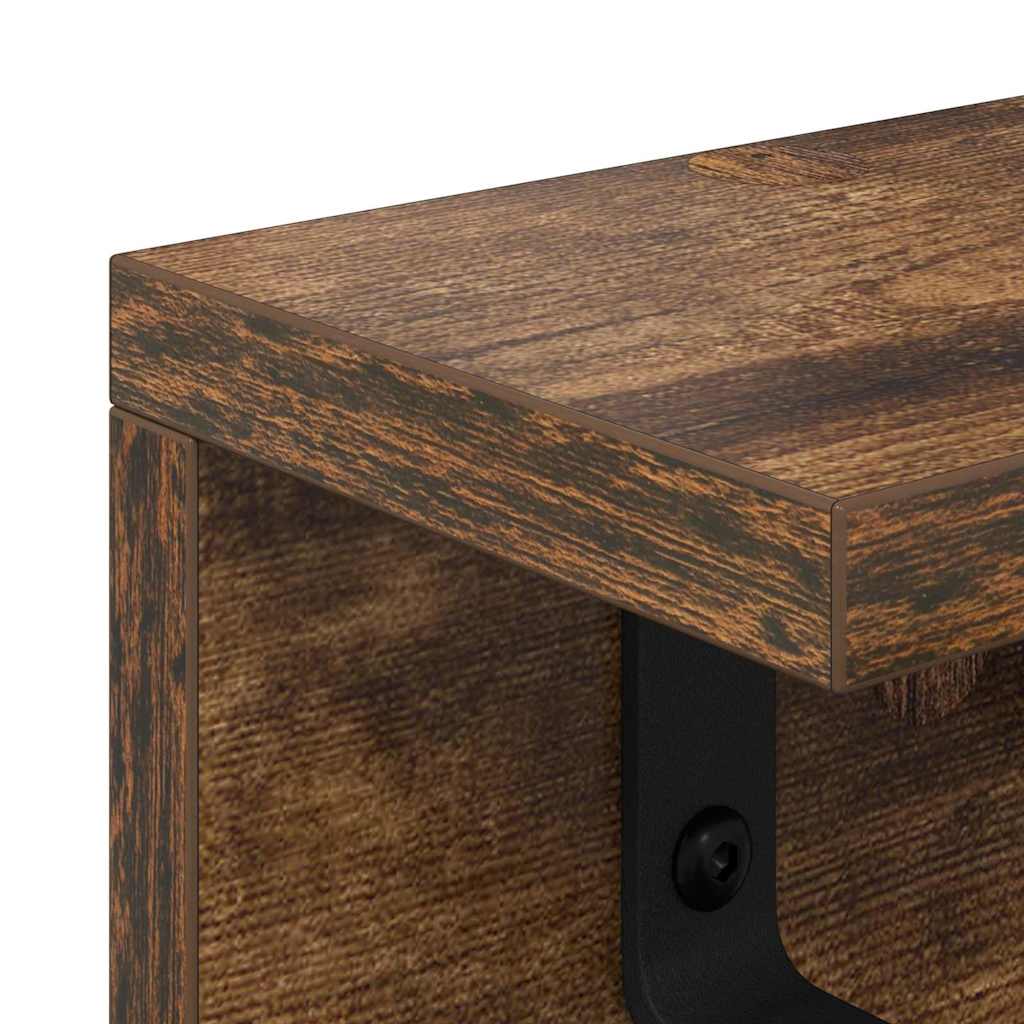Wall mounted nightstand Smoked Oak 40 x 10.5 x 10.5 cm
