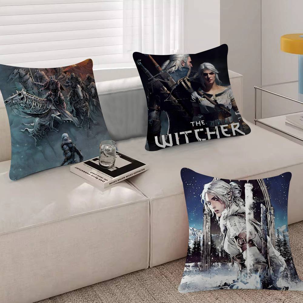 Game The WWitcher 3 Office Cushion Pillowcase Car Cushion Cover45X45CM Lumbar Pillowcase Sofa Pillowcover