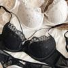 Sexy Hollow Cross Sling Bra French Lace Flowers Embroidery Women Underwear Set Comfort Thin Cup Push Up Bras Romantic Lingerie