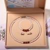 Zhuji Freshwater Pearl Necklace Set: Women's Three-Piece Choker Gift for Mom Mother's Day Live