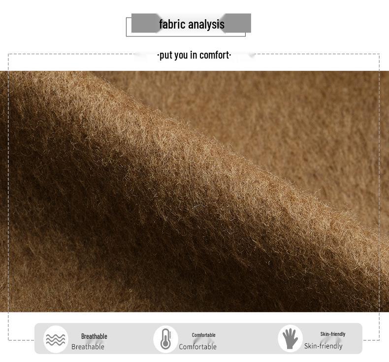 Women's Double-Breasted Lapel Wool Coat - Autumn/Winter Korean Fashion