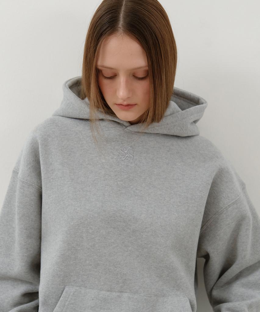 Soft Pastel Brushed Embroidered Hoodie_Melange Gray(W25-Tp44)