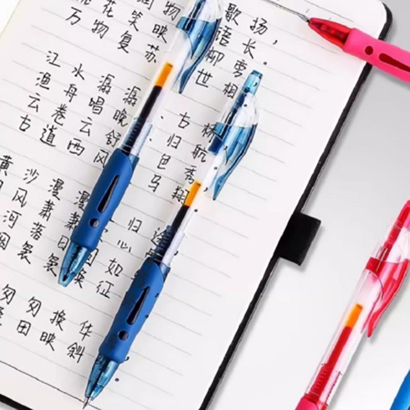 4Pcs Retractable Gel Pens Set Black/Red/Blue/Dark Blue Ink Ballpoint For Writing Refills Office School Supplies Stationery