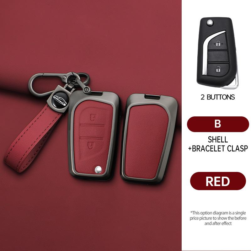 2/3/4 Button Zinc Alloy Car Key Cover Case Auto Shell Holder Protector Fob For Toyota Aygo Yaris Highlander Camry Rav4 Keychain