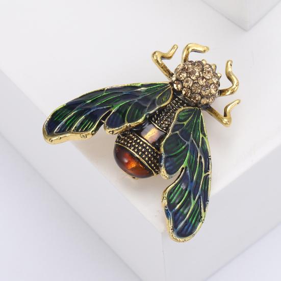 Animal Shape Brooch Rhinestones Inlaid Enamel Pin Vivid Appearance Coat Lapel Bag