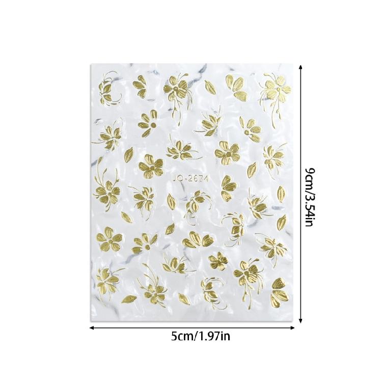 Flower Nail Art Stickers French Nail Decals Adhesive Flower Designs Nail Decals Nail Art Decorations for Womens Girls