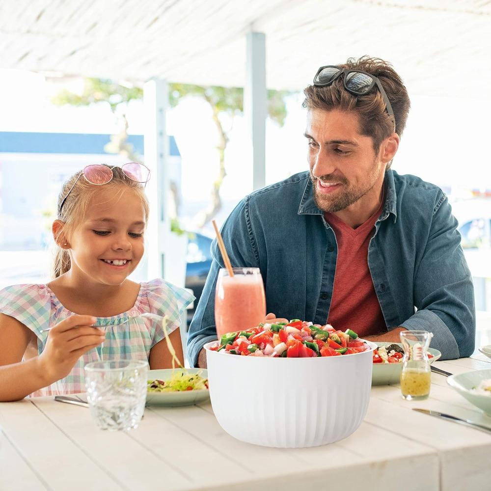 4 Stück/Set Lebensmittelqualität Weithals Rührschüssel Set Kunststoff Versiegelte Salatschüssel Stapelbar Mit Sichtbarem Deckel Snackbehälter Picknick