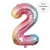 40" Rainbow Gradient Aluminum Foil Number Balloon Birthday Decoration Ornaments for Kids, Helium-Compatible
