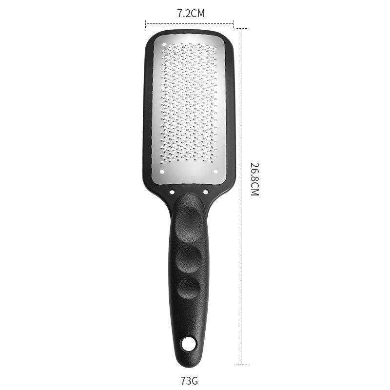 Stainless Steel Foot File & Massage Tool with Long Handle and Pumice Stone