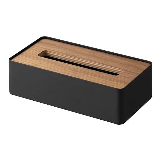 Yamazaki Jitsugyo Compact Tissue Case with Lid Brown W21 X D11 X H6.1cm RIN RIN Soft Pack Tissue Only Tabletop 10604