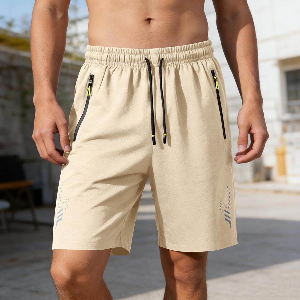 Men's Quick Dry Gym Shorts with Zipper Pockets - Lightweight Athletic Shorts for Running, Training, and Summer Workouts