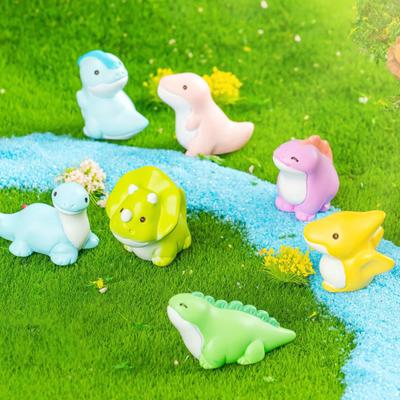 Micro Landscape Ornament Mini Dinosaur Resin Figurines Forest Theme Miniature Decor Decorative Desktop Plant