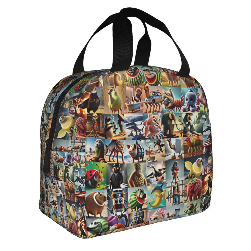 Italian Brainrot TRIPPI TROPPI Shrimpy Cat Insulated Lunch Bag for Camping Travel Resuable Cooler Thermal Lunch Box Women Men