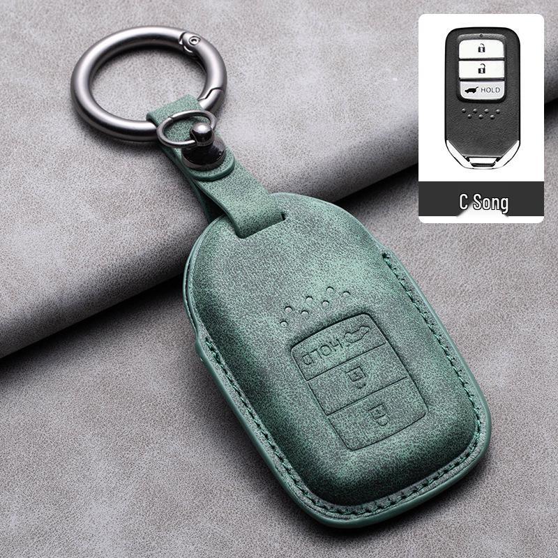 Compatible Leather Key Cover for GAC Toyota CRV, Crown, Accord, Civic, Haoying, and Inspire