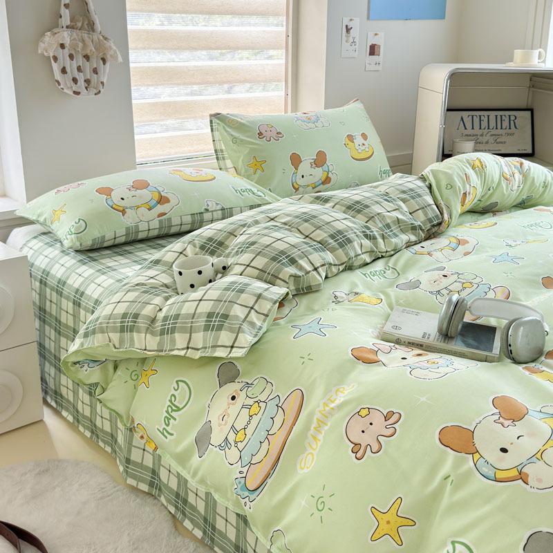 Small Fresh Four-piece Bed Sheet Set Quilt Cover Set Single Dormitory Three-piece Set Skin-friendly and Comfortable Bedding