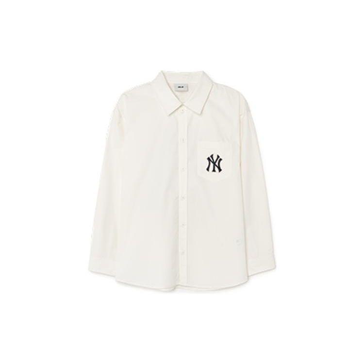 MLB New York Yankees Classic Logo Print Comfortable Soft Breathable Polo Shirt Unisex Shirts Ivory 3AWSM0131-50IVS