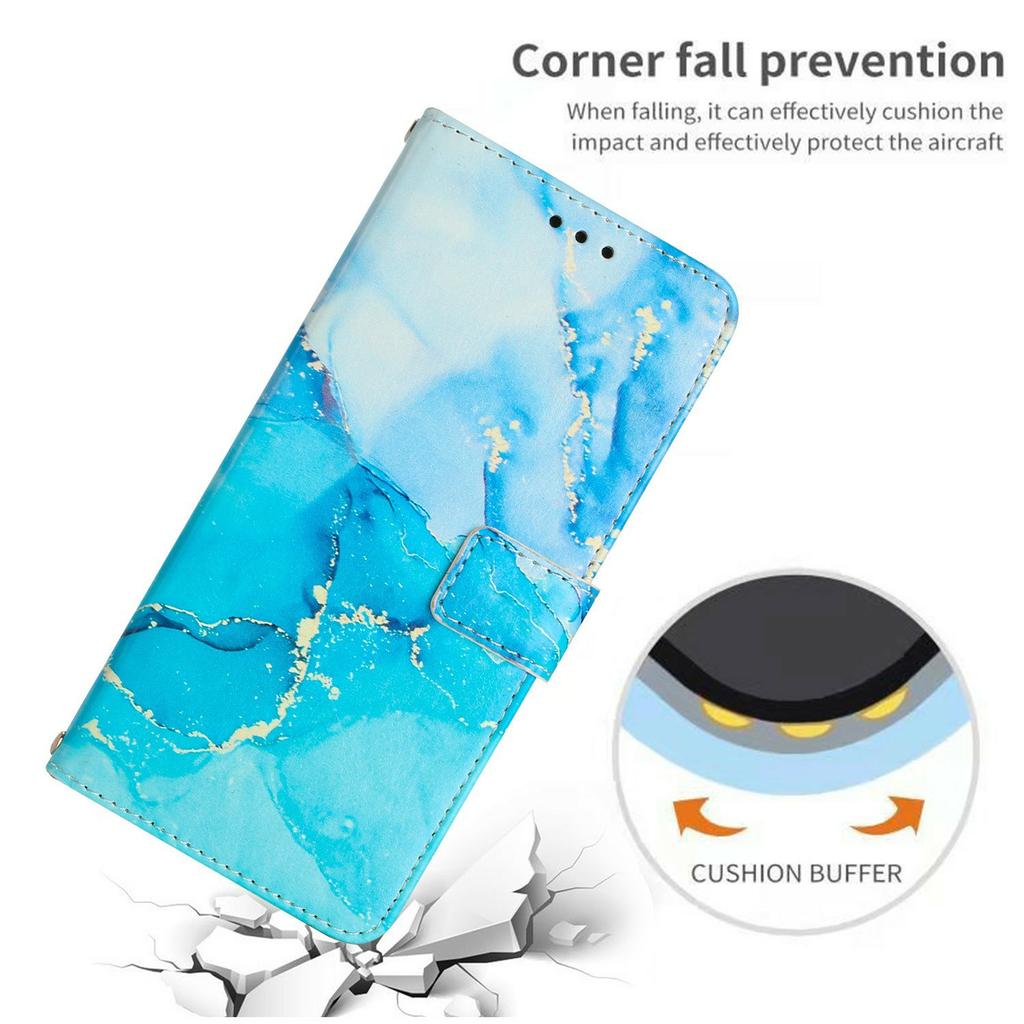 For Xiaomi Redmi Note 14 4G (164.84mm) Stand Case Marble Pattern PU Leather Wallet Phone Cover