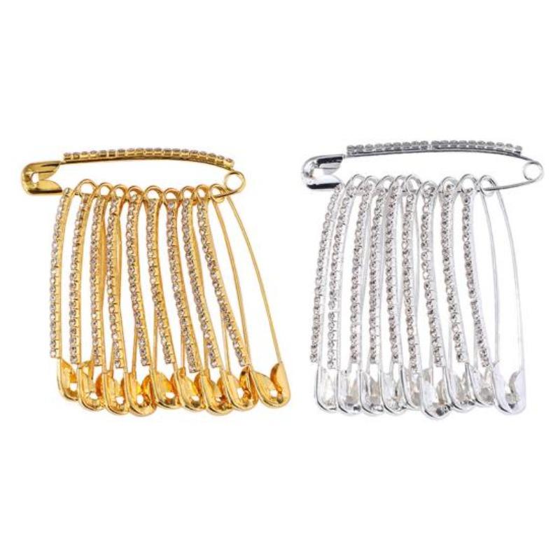 Safety Pins Pants Waist Pins Shiny Shawl Brooches Clothes Fixing