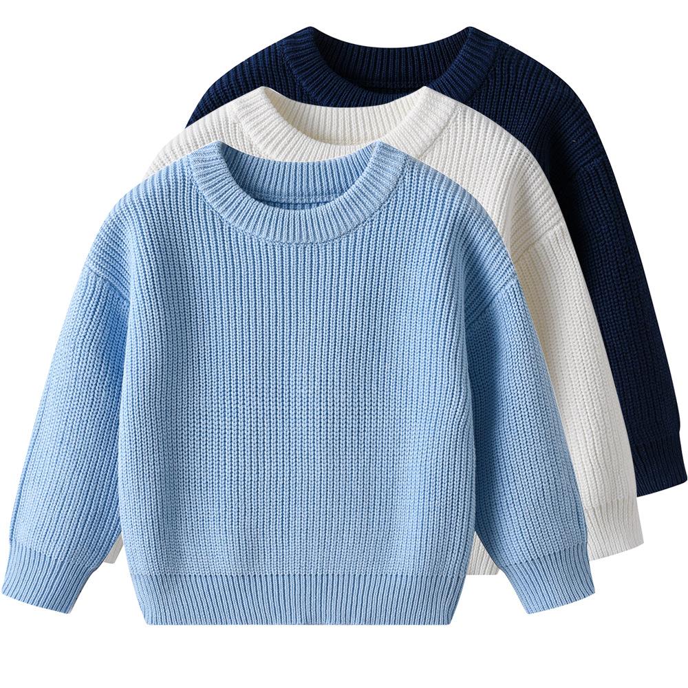 Autumn and Winter Baby and Children's Pullover Base Knitted Sweaters Baby Sweaters In Stock Small and Medium Children's Sweaters