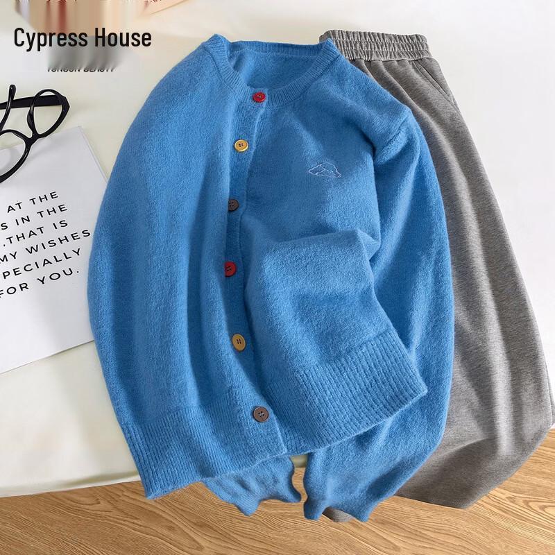 Retro Puppy Embroidery Knit Top One Size