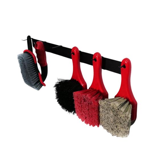Stainless Steel Detailing Brush Holder Wall-Mounted Storage Rack 6-Hook Organizer for Car Detailing Tools