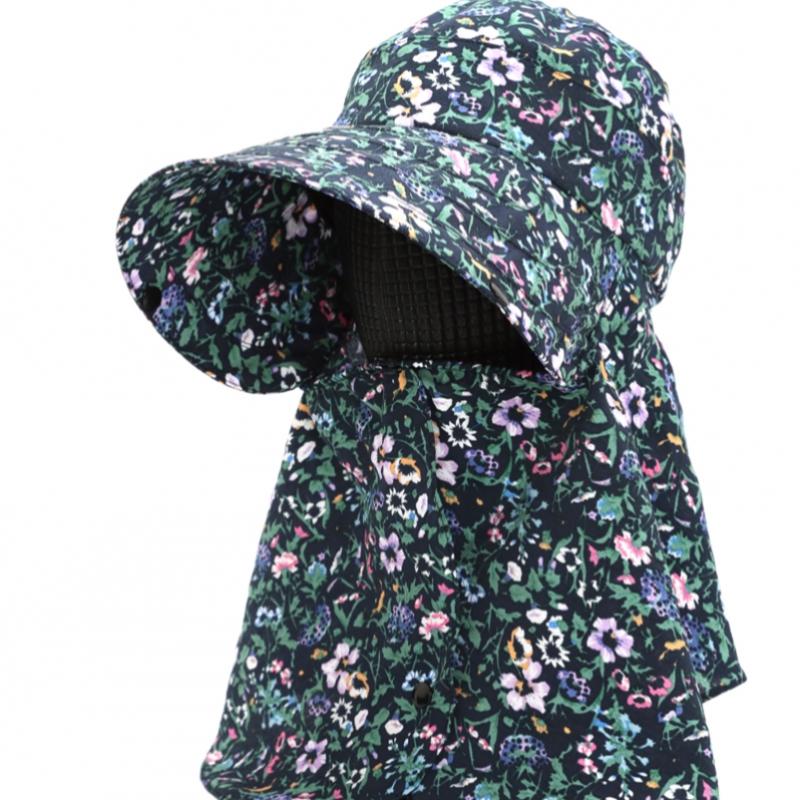 Shop Women Flower Mask Sun Cap Navy Km Wh 0435