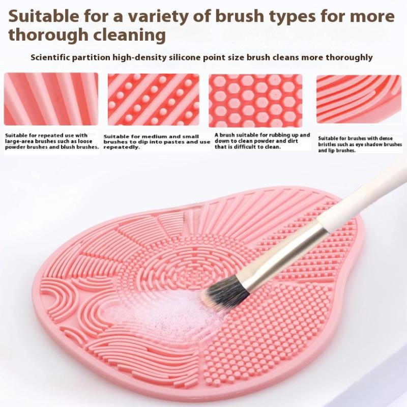 Scrubbing Pad Cosmetic Brush Cleaning Pad Silicone With Suction Cup Scallop Avocado Shape Cleaning Scrubbing Pad Beauty Supplies